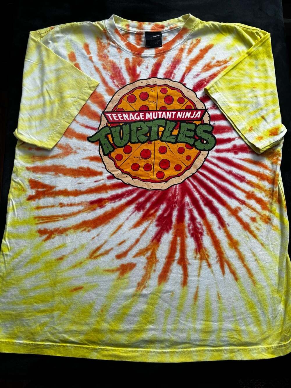 Dumbgood Teenage Mutant Ninja Turtles Pizza Logo Tie Dye Graphic T-Shirt